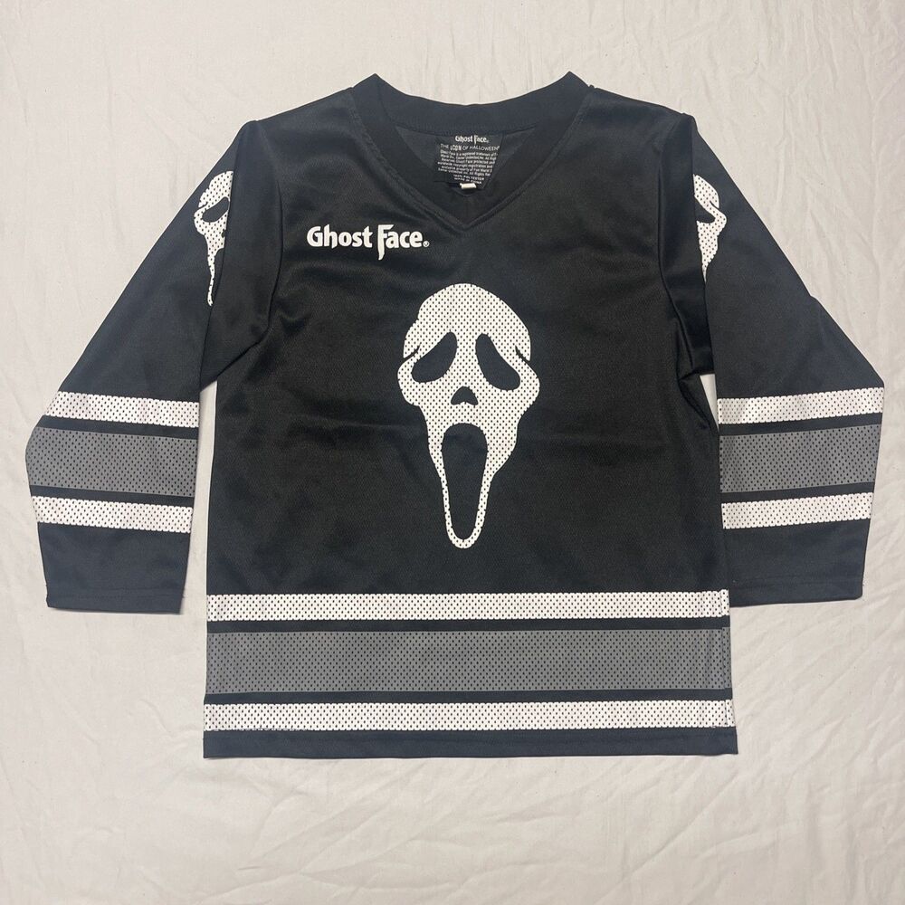 Ghost Face The Icon Of Halloween youth M Long Sleeve Hockey 96 Pullover Jersey